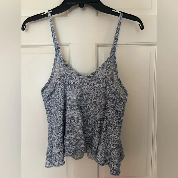 American Eagle Outfitters Blue and White Patterned Camisole - Picture 2 of 3